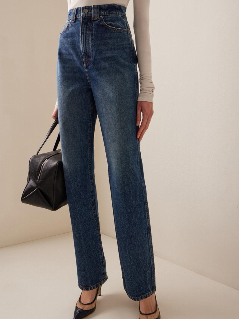 Khaite Women's Straight Leg Jeans In Indigo Blue